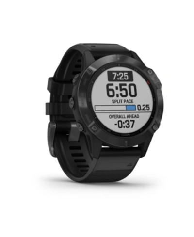 Garmin Unisex Fenix 6 Glass Black Silicone Strap Smart Watch 33.02mm