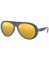 Ray Ban Scuderia Ferrari Collection Rb4310m Sunglasses Grey Frame Gold Lenses Polarized 58-16 In Gray