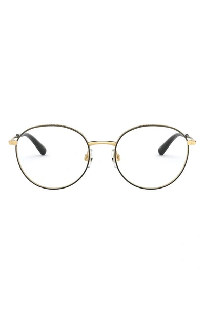 Dolce & Gabbana 53mm Round Optical Glasses In Gold Black