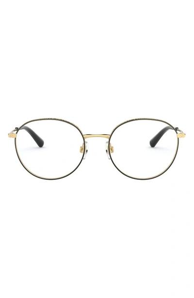 Dolce & Gabbana Dolce&gabbana  53mm Round Optical Glasses In Gold Black