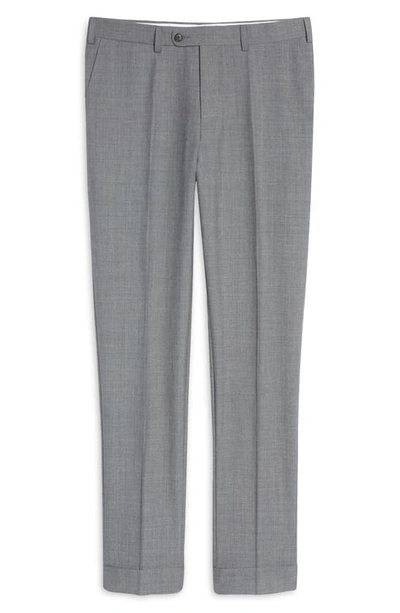 Suitsupply Soho Flat Front Solid Wool Trousers In Grey