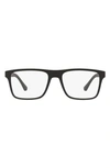 Emporio Armani 54mm Rectangular Optical Glasses In Black