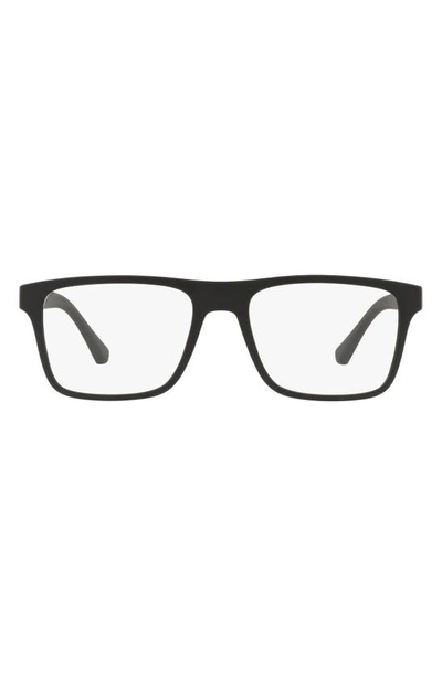 Emporio Armani 54mm Rectangular Optical Glasses In Black