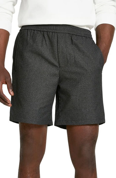 River Island Textured Pull-on Shorts In Black