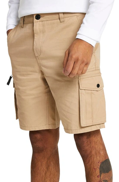 River Island Garment Washed Cargo Shorts In Brown