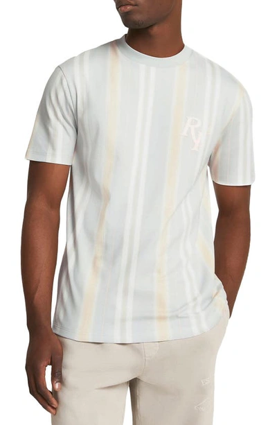 River Island Pastel Greek Stripe T-shirt In Light Grey