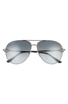 Ferragamo Timeless Collection Brow Bar Aviator Sunglasses, 61mm In Dark Ruthenium/gray Gradient