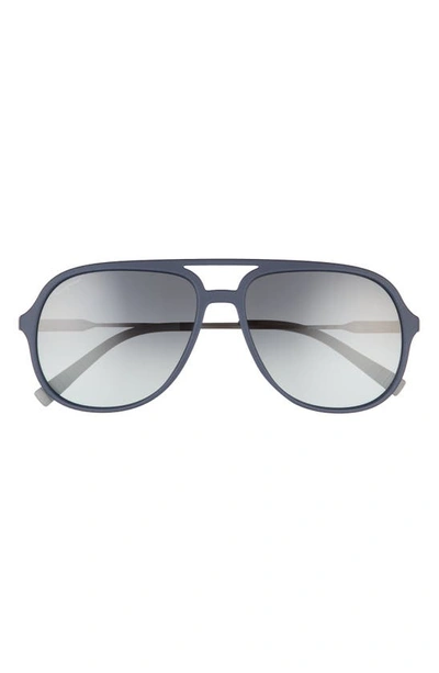 Ferragamo Lifestyle 60mm Aviator Sunglasses In Blue / Blue Gradient