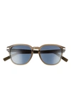 Ferragamo Timeless 53mm Rectangular Sunglasses In Crystal Khaki / Blue Solid