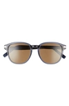 Ferragamo Timeless 53mm Rectangular Sunglasses In Crystal Navy Blue/ Brown