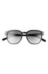 Ferragamo Timeless 53mm Rectangular Sunglasses In Black / Blue Gradient