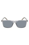 Converse Kids' Chuck 52mm Rectangular Sunglasses In Crystal Gravel/ Silver Mirror