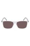 Converse Kids' Chuck 52mm Rectangular Sunglasses In Crystal Clear/warm Smoke