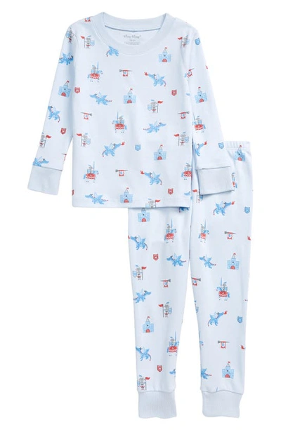 Kissy Kissy Babies' Mighty Dragons Fitted Two-piece Pajamas In Lt Blue