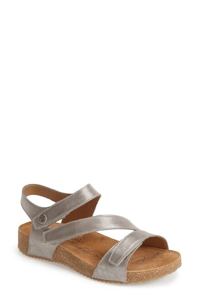 Josef Seibel 'tonga' Leather Sandal In Crystal Antique Metallic