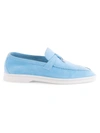 Loro Piana Summer Charms Walk Suede Moccasins In Candy Floss