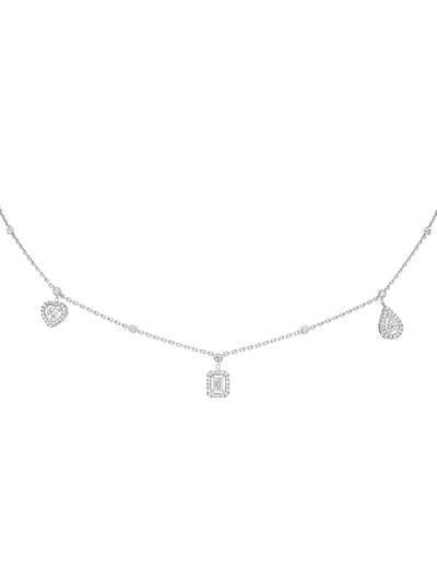 Messika Women's My Twin 18k White Gold & Diamond Charm Necklace