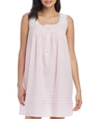 Eileen West Cotton Bliss Dobby Woven Short Chemise In Rose