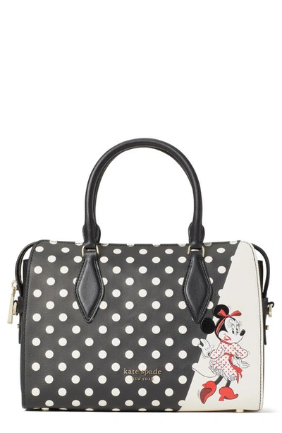 Kate Spade X Disney Minnie Mouse Faux Leather Satchel In Black Multi