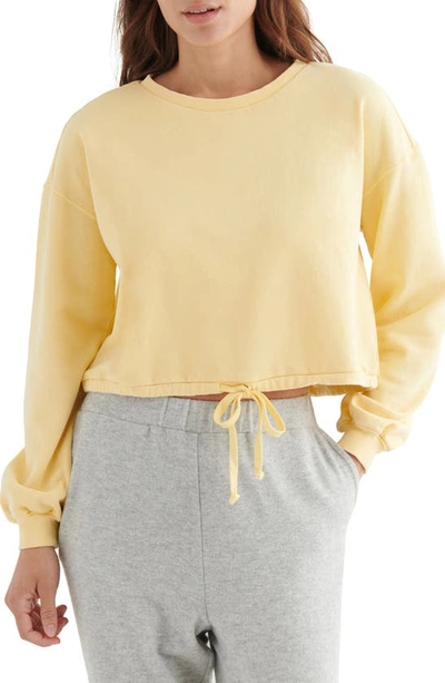 Lucky Brand Cool For Summer Crop Sweatshirt In Sundress Yellow