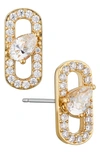 Nadri Lucca Pavé Link Stud Earrings In Gold