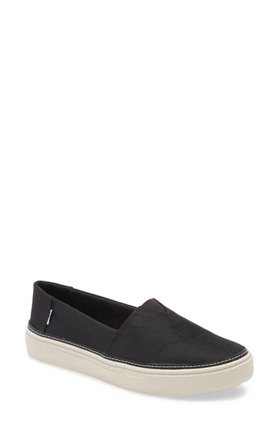 Toms Parker Platform Slip-on Sneaker In Black Leather