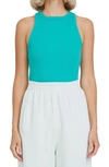 Agolde Rib Tank In Mantis Bright Teal