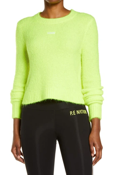 P.e Nation Yellow Stability Knit Cropped Sweater In Gelb