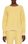 Frame Side Slit Pima Cotton Sweatshirt In Cornsilk