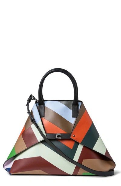 Akris Ai Cervo Abstract-print Small Convertible Top-handle Bag In Multi