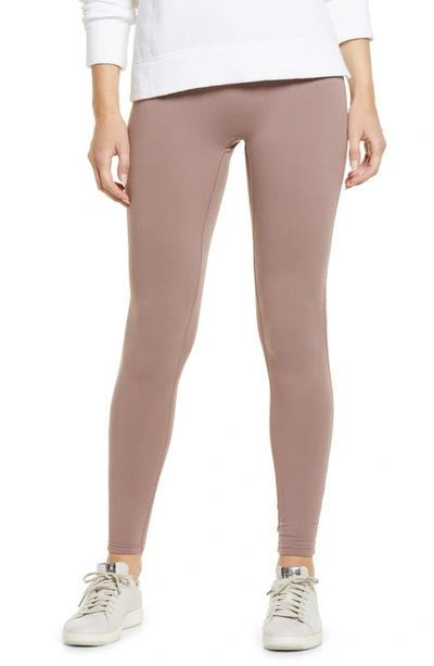 Felina Essentials Soft Suede Mid-rise Legging In Cobblestone