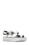 Camper Oruga Up Platform Sandal In White Natural