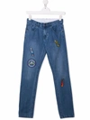 STELLA MCCARTNEY TEEN EMBROIDERED-PATCHES JEANS