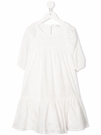 Zimmermann Broderie-anglaise Smock Dress In 白色