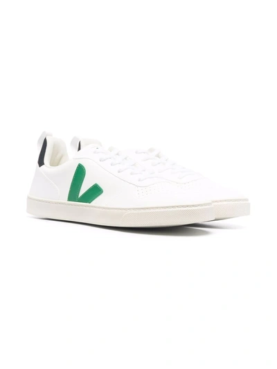 Veja Kids' Contrasting Details Trainers In White