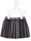 VERSACE GRECA PATTERN PLEATED SKIRT