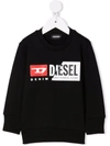 Diesel Long-sleeved Logo Print Jumper In 黑色