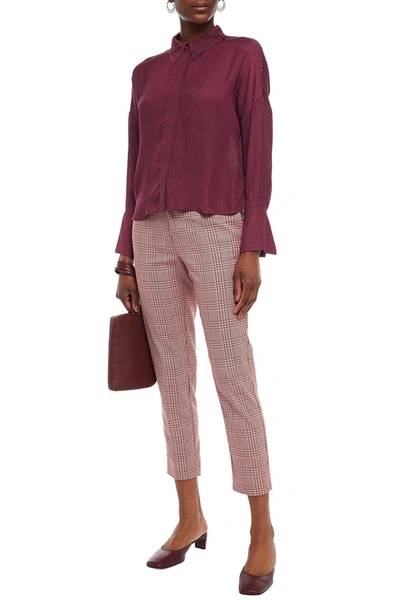 Charli Irene Satin-jacquard Shirt In Merlot