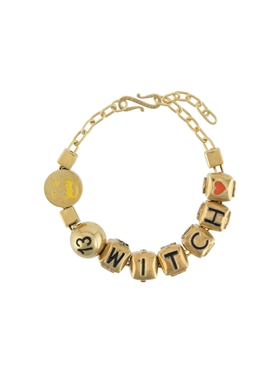 Natasha Zinko Witch Charm Bracelet In Gold