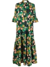 LA DOUBLEJ ABSTRACT-PRINT MAXI SHIRT DRESS