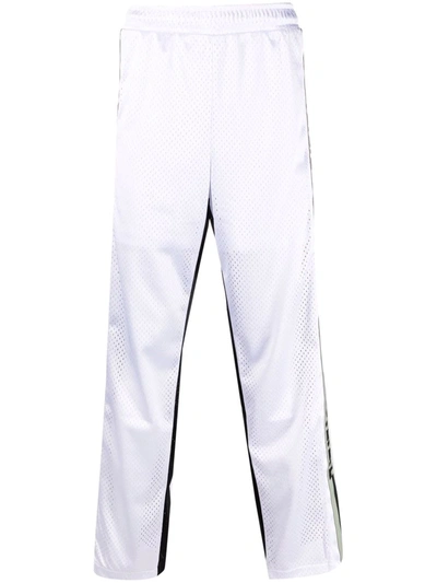 Fendi Ff-logo Panelled Track Pants In Weiss