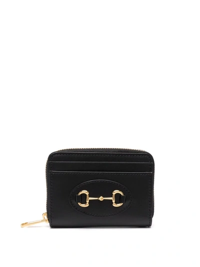 Gucci Compact Horsebit Wallet In Schwarz