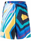 Formy Studio Stripe-print High-waisted Shorts In Blau