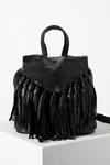 DAY & MOOD FRINGED LEATHER BACKPACK,62704085
