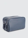 Royce New York Double Zip Toiletry Bag In Navy Blue