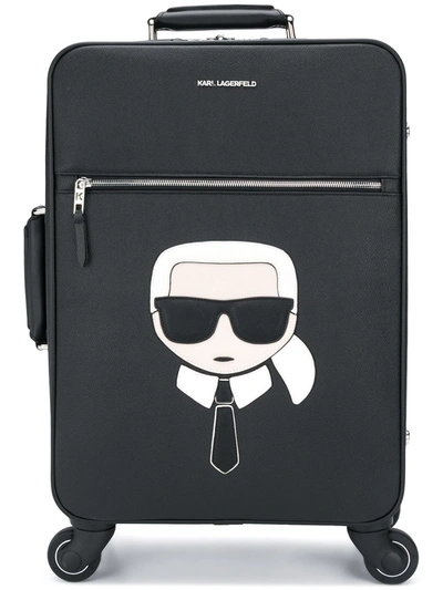 Karl Lagerfeld K/ikonik Trolley Luggage In Schwarz