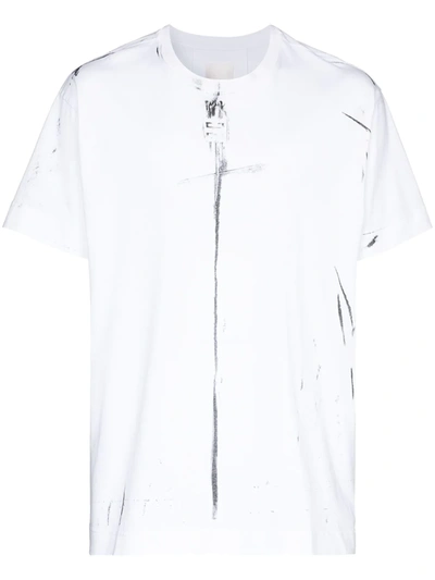 Givenchy Mens White Tattoo Cross Graphic-print Cotton-jersey T-shirt Xs