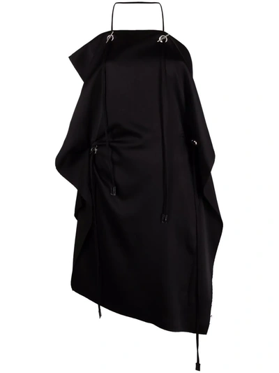 Givenchy Apron Design Draped Dress In Schwarz