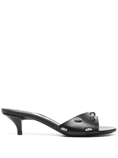 Givenchy Studded Rings Open-toe Mules In Black