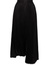 Givenchy Asymmetric Pleated Crepe De Chine Skirt In Schwarz